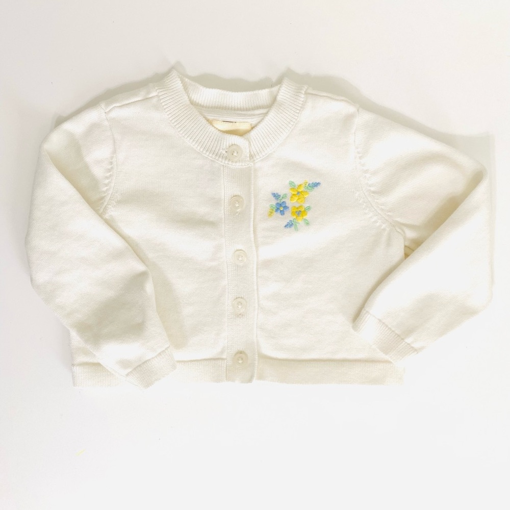 First Impressions Baby Girls Embroidered Cardigan Sweater Ivory Size 12M